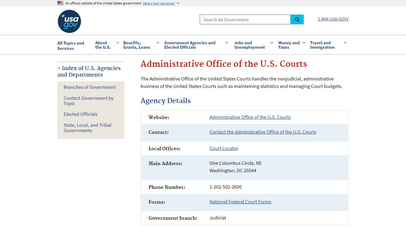 Administrative Office of the U.S. Courts | USAGov